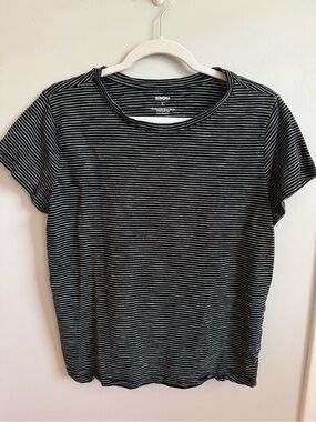 SONOMA Black and White Striped Short-Sleeve Crewneck Tee
